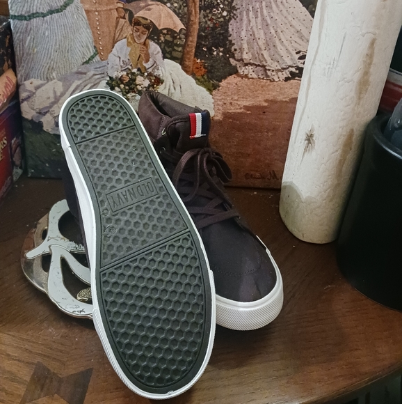 👟 👟 Navy Faux Suede Hightop Sneakers 👟 👞NWT!Dark Brown,Nice🎁Gift. 👟 👞 - Picture 5 of 12